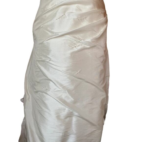 CASABLANCA BRIDAL Ivory Taffeta Wedding Bridal Gown Sequins Train Size 8 - Picture 8 of 8